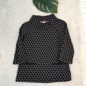 Boden Polka Dot Mock Neck Knit Sweater Blouse